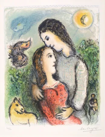 Lithograph Chagall - Les Adolescents