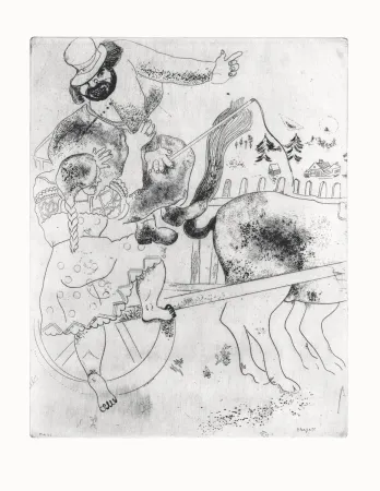 Engraving Chagall - Les Ames Mortes