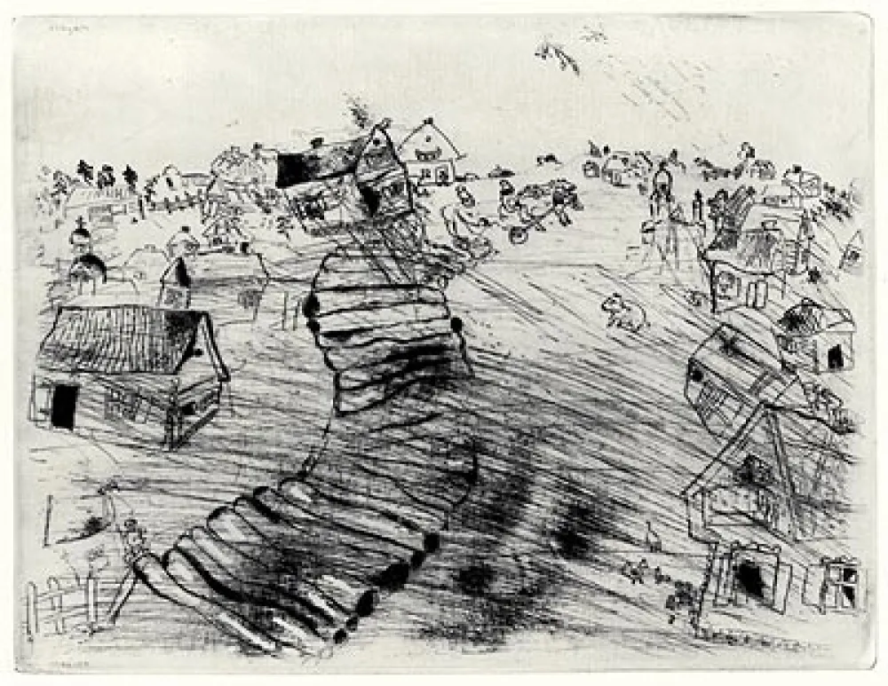 Engraving Chagall - Les Ames Mortes