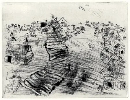 Engraving Chagall - Les Ames Mortes