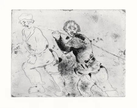 Engraving Chagall - Les Ames Mortes