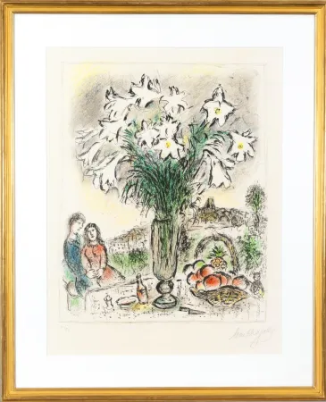 Lithograph Chagall - Les arums (The Arums)