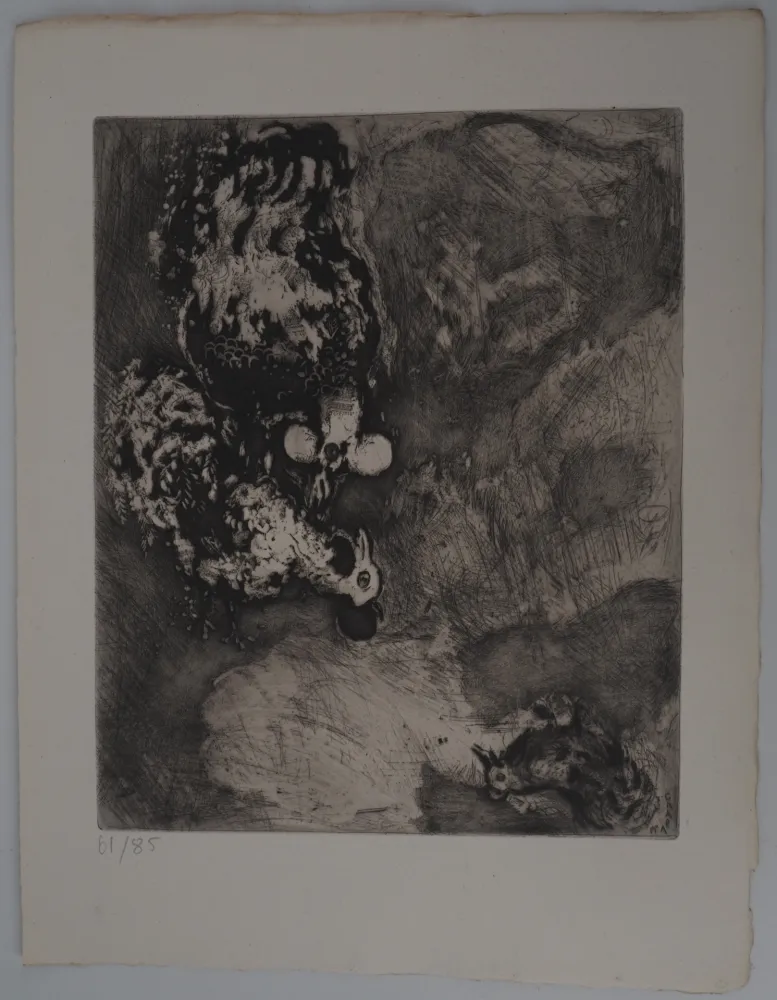 Etching Chagall - Les deux coqs