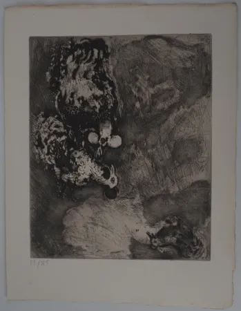 Etching Chagall - Les deux coqs