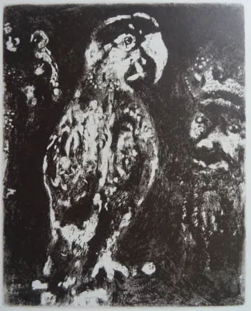 Engraving Chagall - Les deux Perroquets, le Roi et son fils