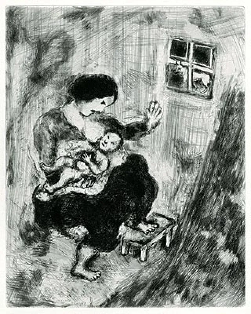 Engraving Chagall - Les Fables de La Fontaine