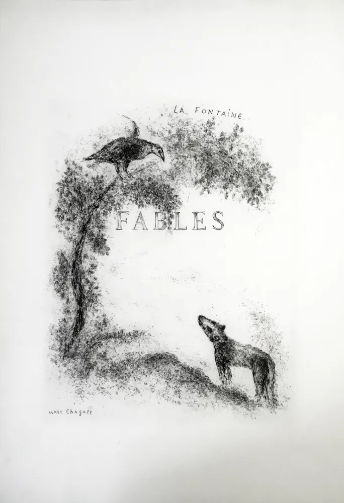 Engraving Chagall - LES FABLES DE LA FONTAINE (Couverture gravée du tome 1). 1952