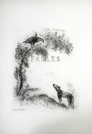Engraving Chagall - LES FABLES DE LA FONTAINE (Couverture gravée du tome 1). 1952