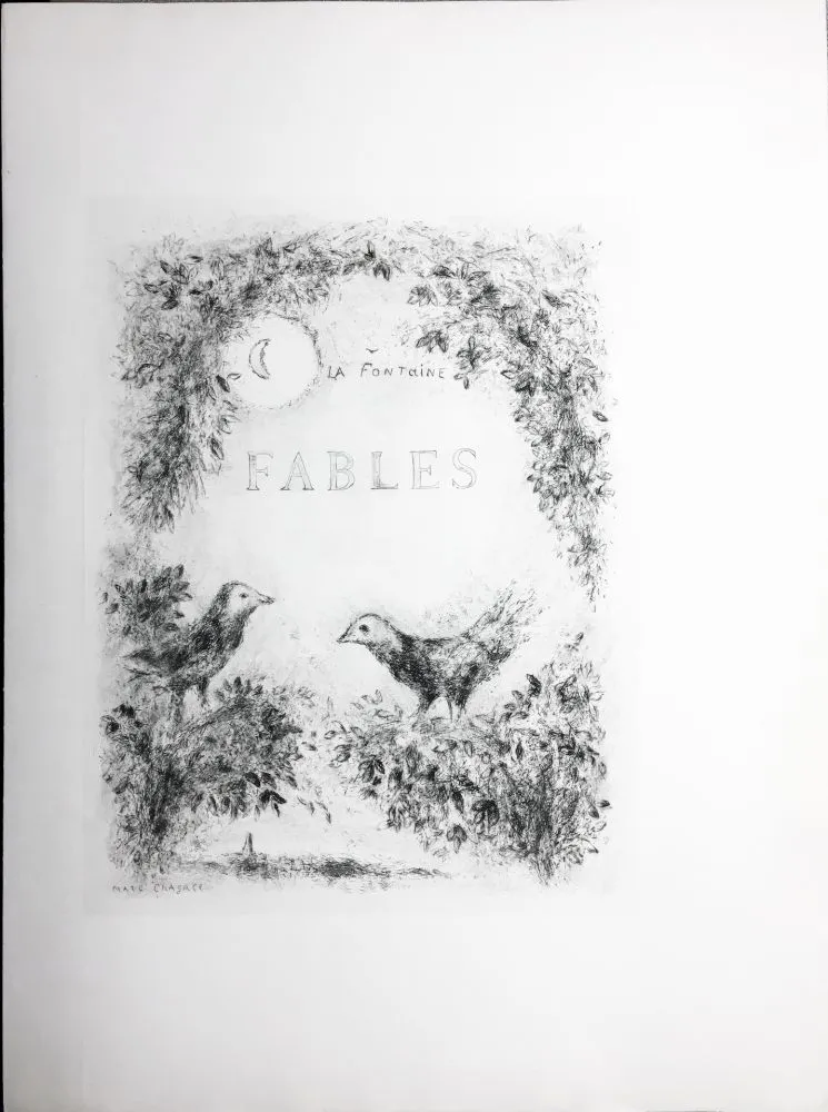 Engraving Chagall - LES FABLES DE LA FONTAINE (Couverture gravée du tome 2). 1952