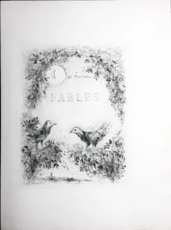 Engraving Chagall - LES FABLES DE LA FONTAINE (Couverture gravée du tome 2). 1952
