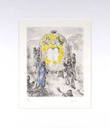 Etching Chagall - Les Israélites passent le Jourdain, 1958 - Hand-signed