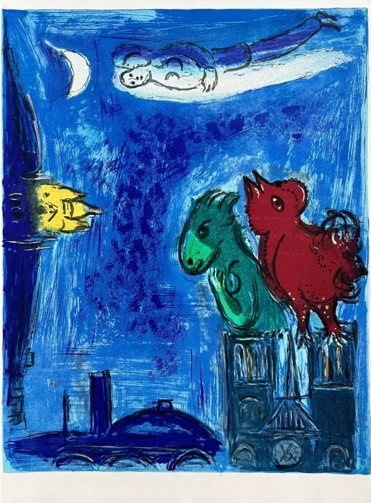 Lithograph Chagall - Les Monstres de Notre-Dame