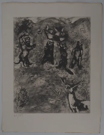 Etching Chagall - Les obsèques de la lionne