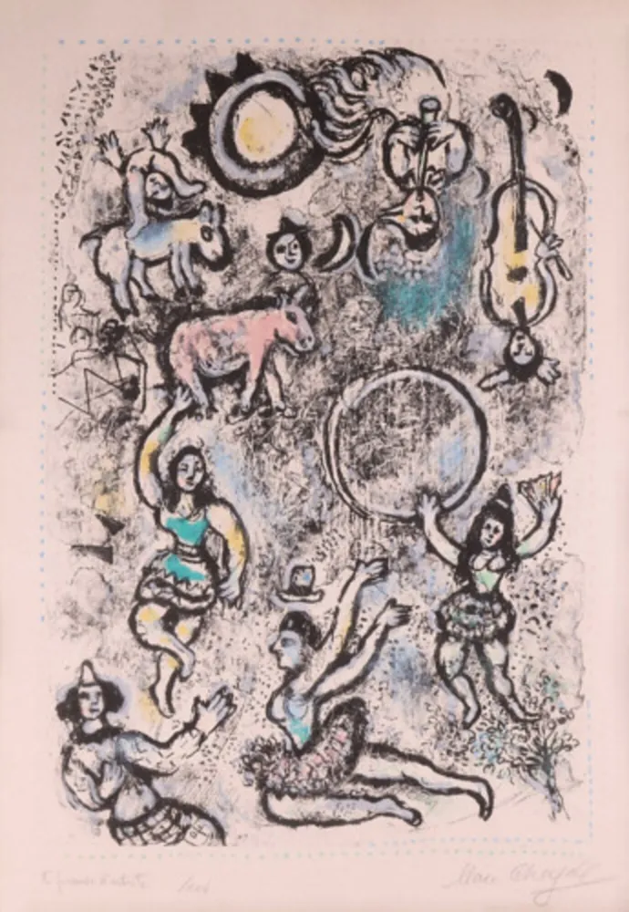 Lithograph Chagall - Les Saltimbanques