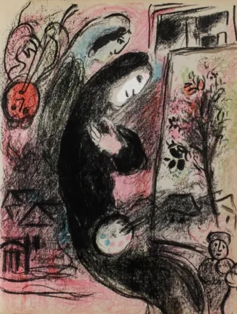 Lithograph Chagall - L'inspiré