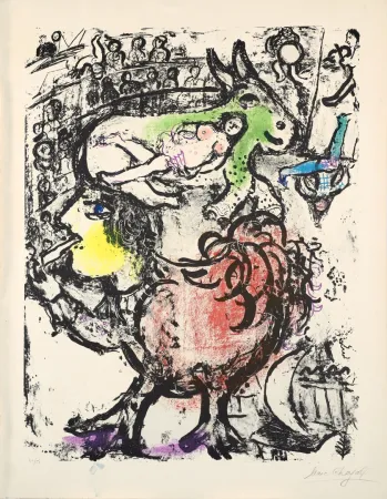Lithograph Chagall - Marc Chagall (1887-1985) - Circus Pirouette - Color lithograph on Arches paper - 1961