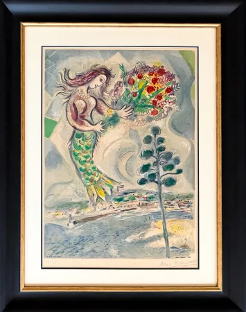 Lithograph Chagall - Marc Chagall (1887–1985) - Sirène au pin - Color lithograph on Arches paper - 1967