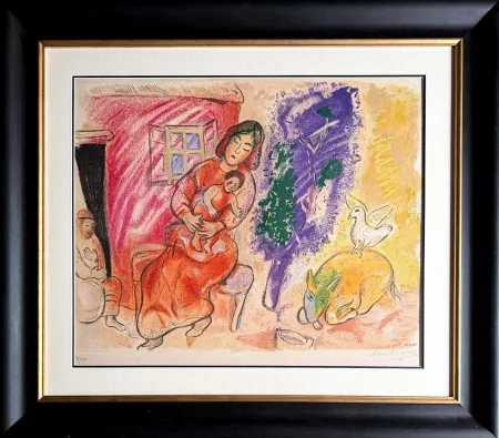 Lithograph Chagall - Maternité