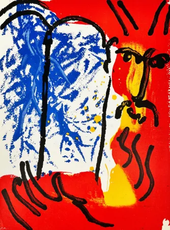 Lithograph Chagall - Moses I