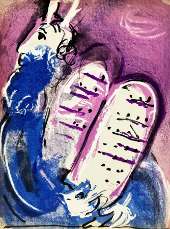 Lithograph Chagall - Moses II