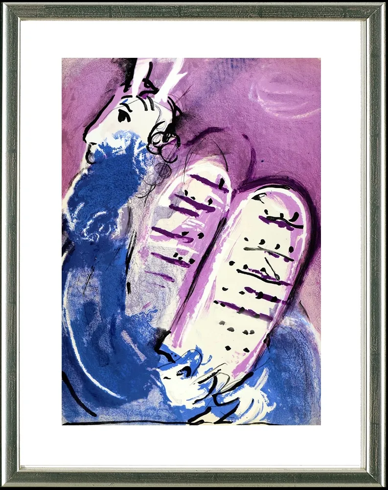 Lithograph Chagall - Moses (mit Gesetzestafeln), Paris 1956