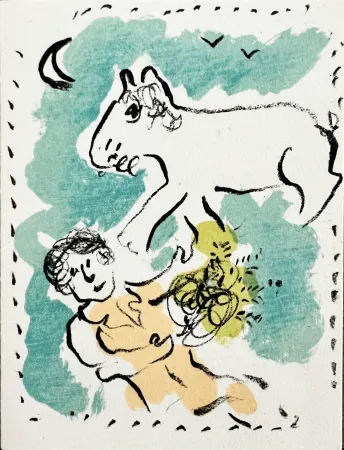 Lithograph Chagall - New Year's Card