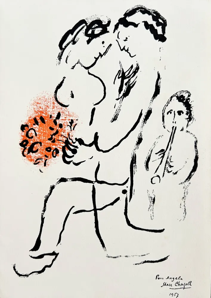 Lithograph Chagall - New Year's Card