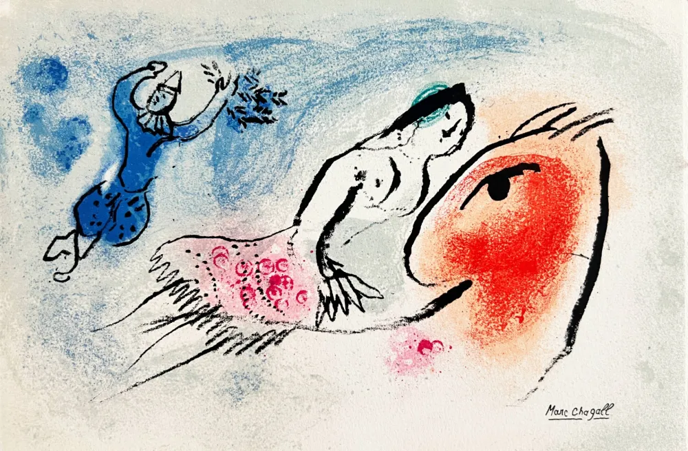 Lithograph Chagall - New Year's Card