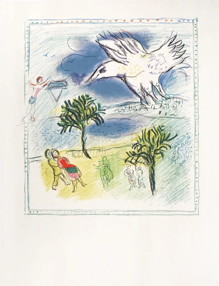 Lithograph Chagall - Nice, la grande corniche