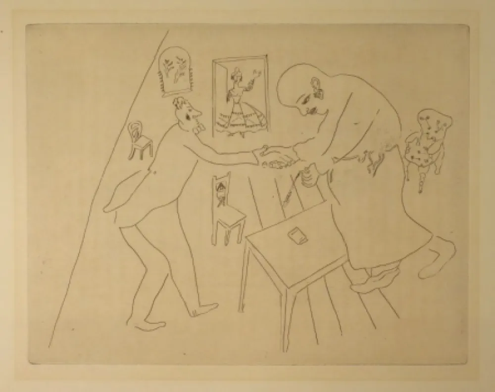 Engraving Chagall - (Nicolas Gogol, Les Ames Mortes,12)