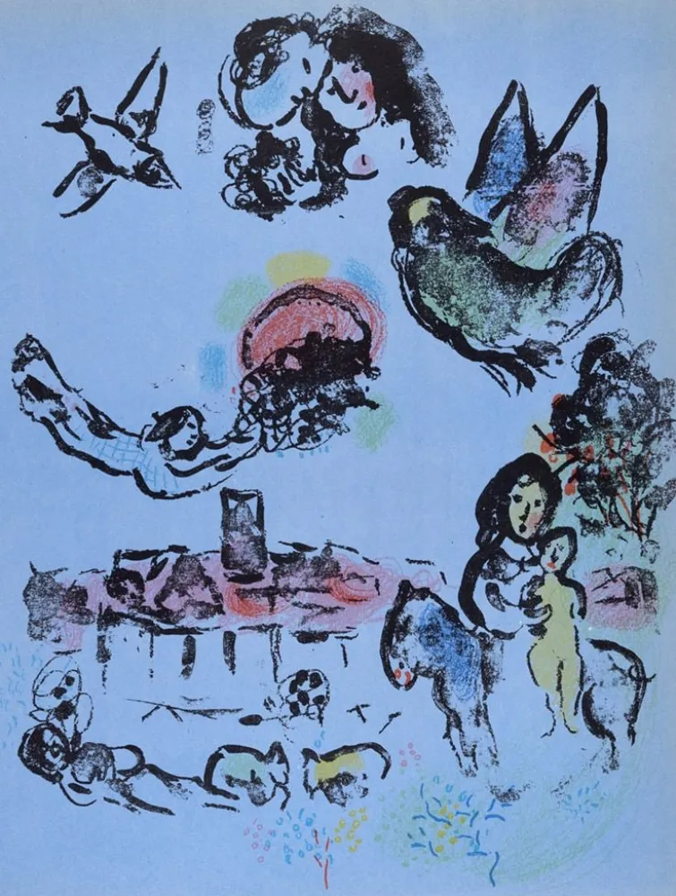 Lithograph Chagall - Nocturne in Vence