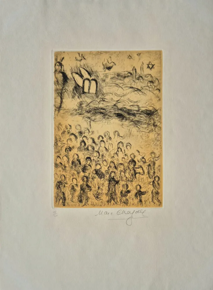 Etching And Aquatint Chagall - Plate 26, from Psalms of David