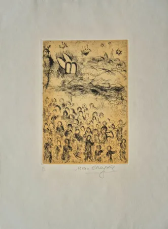 Etching And Aquatint Chagall - Plate 26, from Psalms of David
