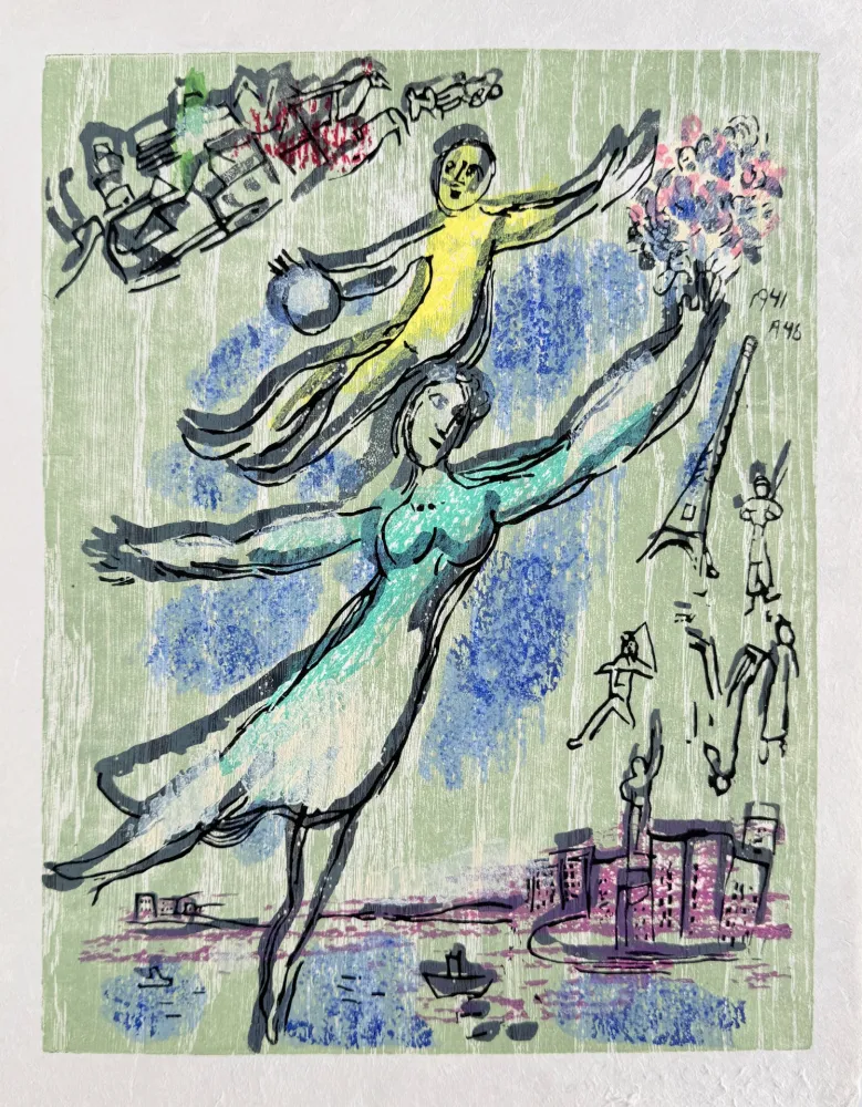 Woodcut Chagall - Poèmes, Planche IX