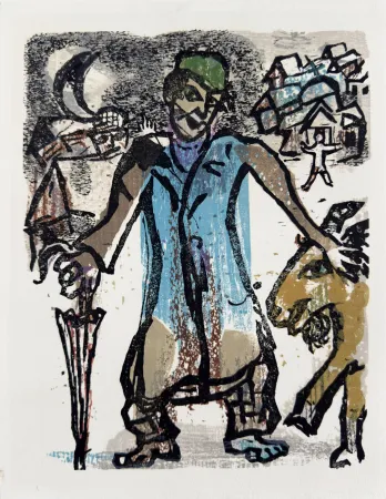 Woodcut Chagall - Poèmes, Planche XVII
