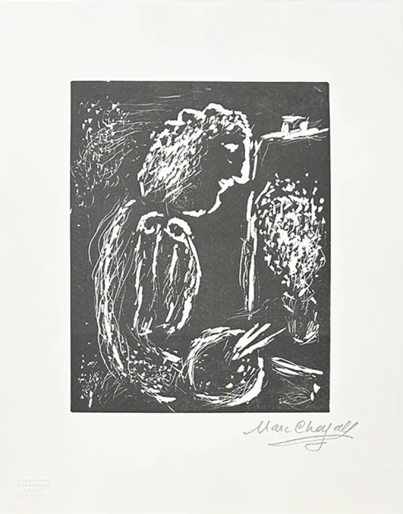 Linocut Chagall - Pour Vava, planche 1