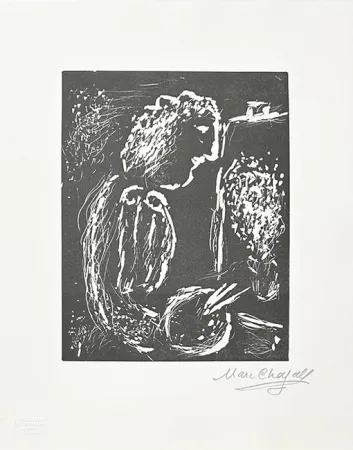 Linocut Chagall - Pour Vava, planche 1
