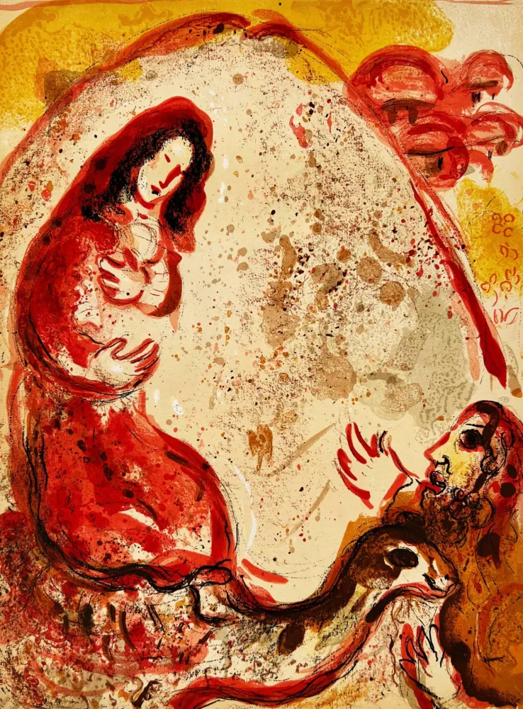 Lithograph Chagall - Rachel Steals Her Father’s Graven Images