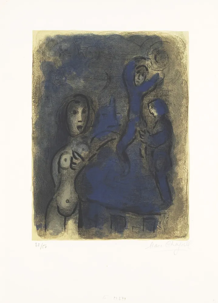 Lithograph Chagall - Rahab et les espions de Jéricho 