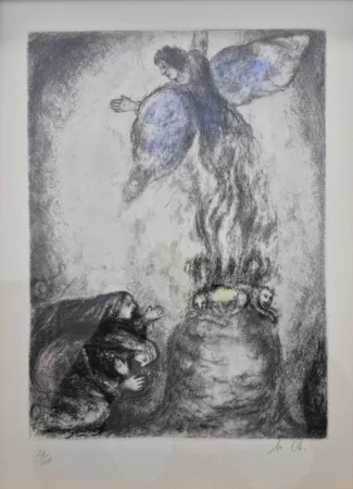 Etching Chagall - Sacrifice of Manoah