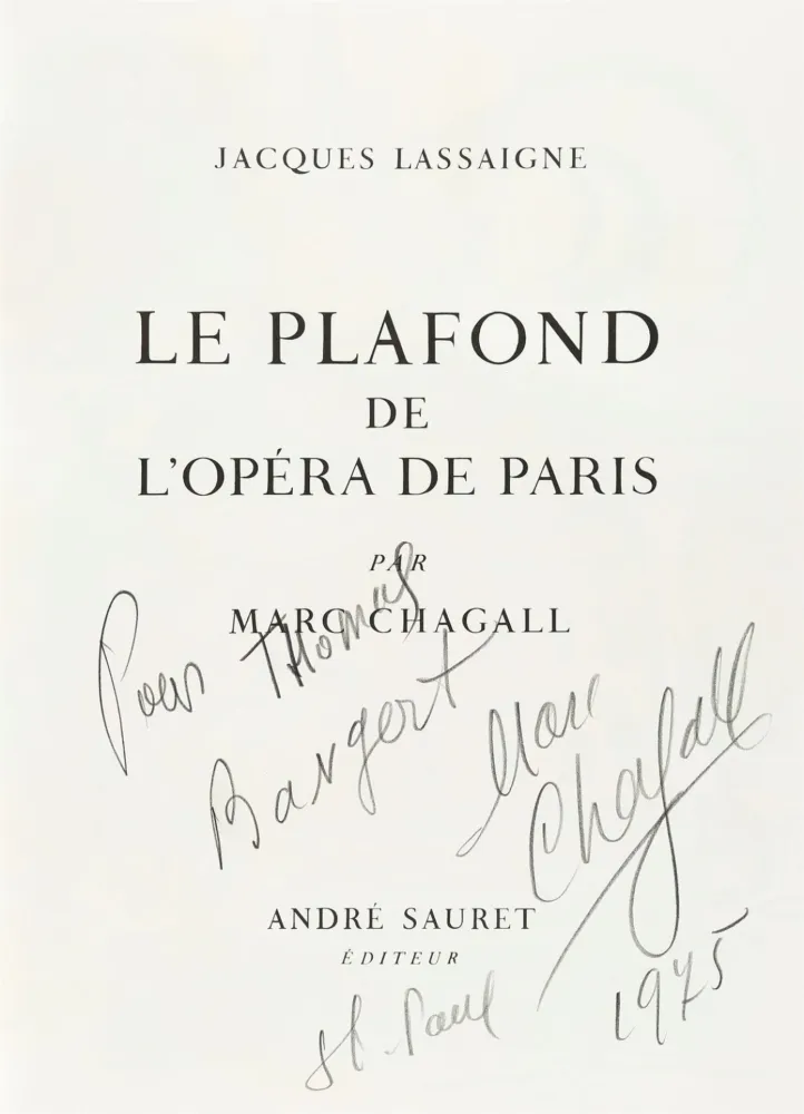 Illustrated Book Chagall - Signed and dedicated-Le Plafond de l’Opéra de Paris