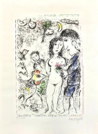 Lithograph Chagall - Souvenance d'un printemps (Recollections of a Spring)