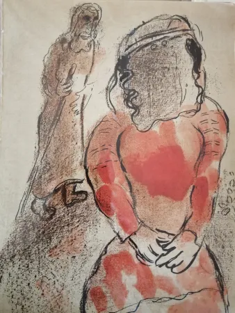 Lithograph Chagall - Tamar, belle fille de Judas