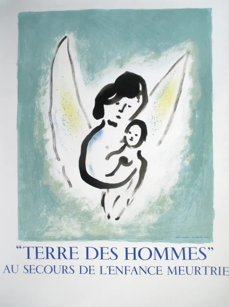 Lithograph Chagall - Terre des Hommes