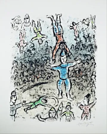 Lithograph Chagall - The Acrobats