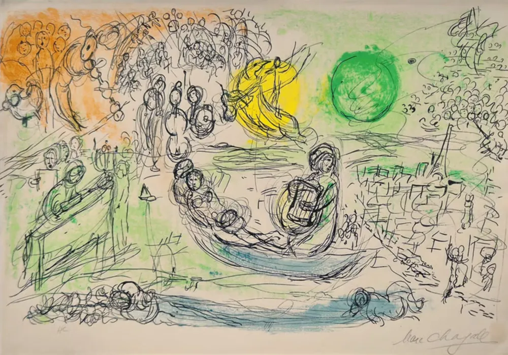 Lithograph Chagall - The Concert