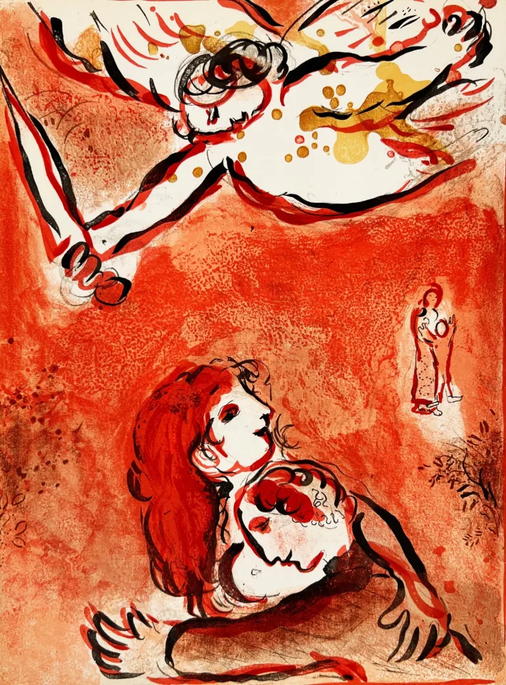 Lithograph Chagall - The Face of Israel