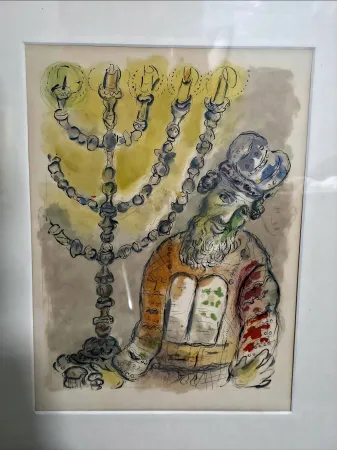 Lithograph Chagall - The Mission of Bezaleel - The story of Exodus 1966
