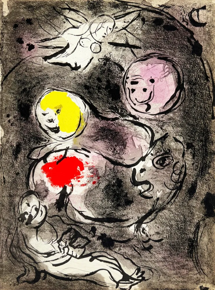 Lithograph Chagall - The Prophet Daniel in the Lions' Den