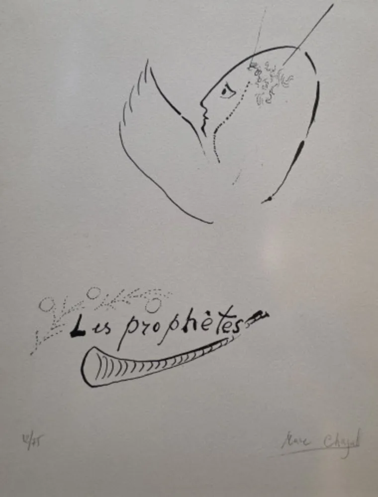 Lithograph Chagall - The Prophets